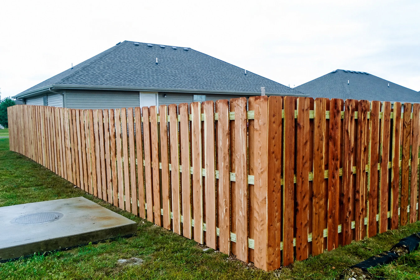 Wood fence installation